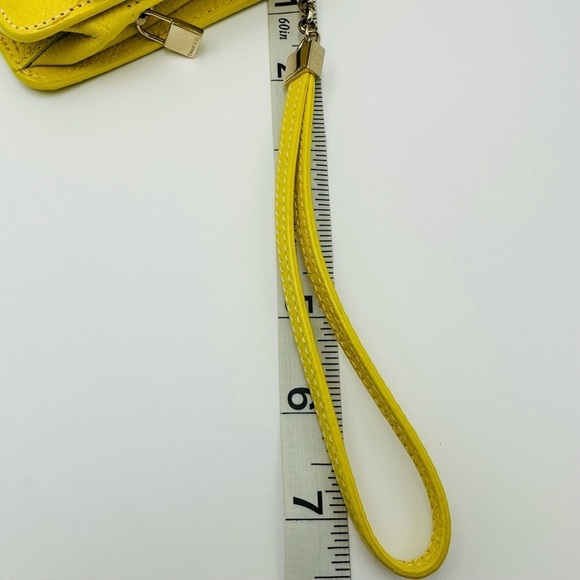 Tiffany & Co. Italian Calfskin Mustard Yellow/Blue Wristlet Handbag - Picture 13 of 14